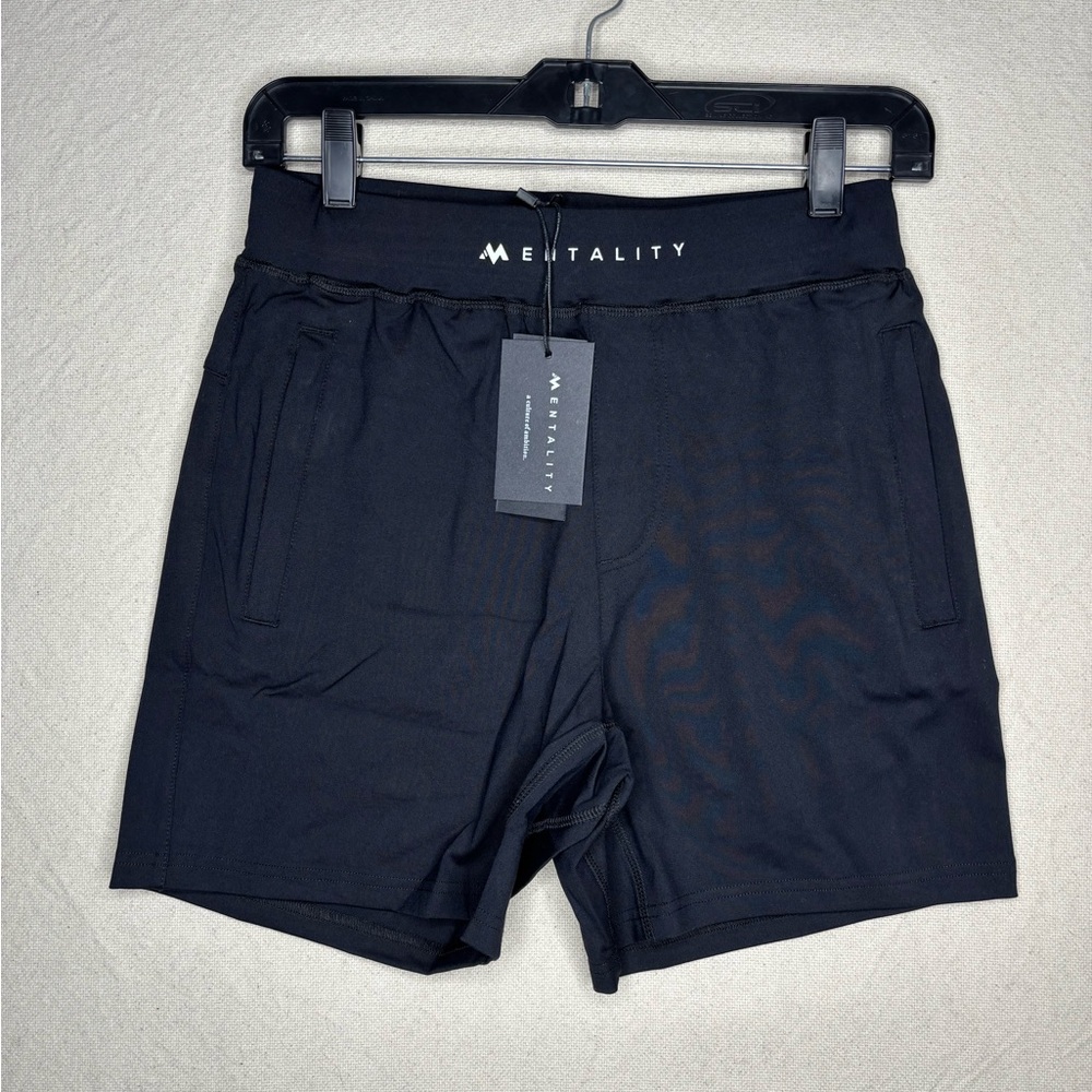 Mentality men’s essential black shorts NWT